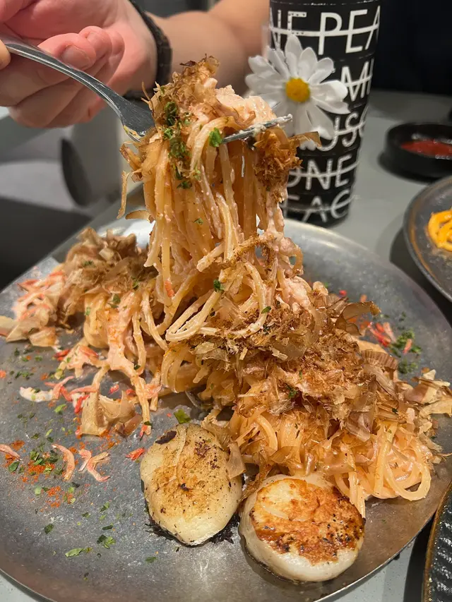 櫻花蝦帶子明太子忌廉意粉