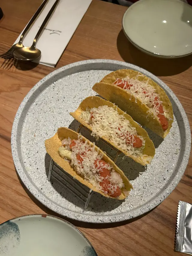 啖啖明太子醬😍明太子控嘅我一食愛上
配上蟹肉太好miam
Taco係超脆 ,一口crispy 食落啪一聲
飽肚感:🉑