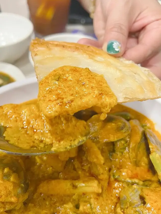 泰式咖哩白貝+薄餅