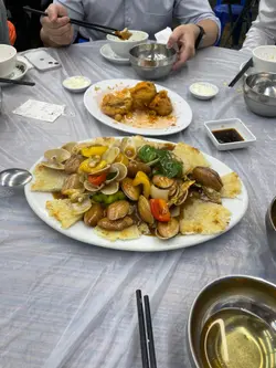 豉椒炒蚬配煎米粉