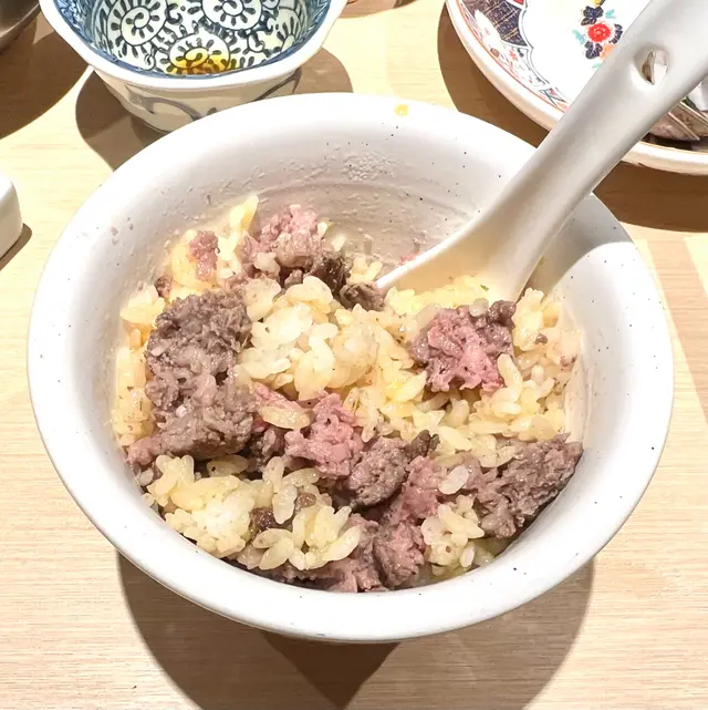 蛋漿撈飯, 再加進肉肉撈撈撈