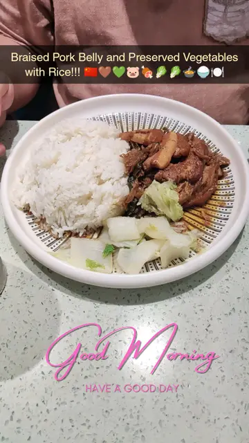 Braised Pork Belly and Preserved Vegetables with Rice!!! 🇨🇳🤎💚🐷🍖🥬🥬🍲🍚🍽️