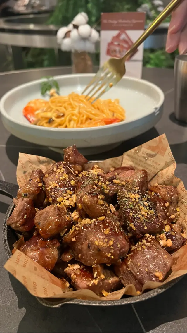 照燒汁煎乾蒜美國牛柳粒