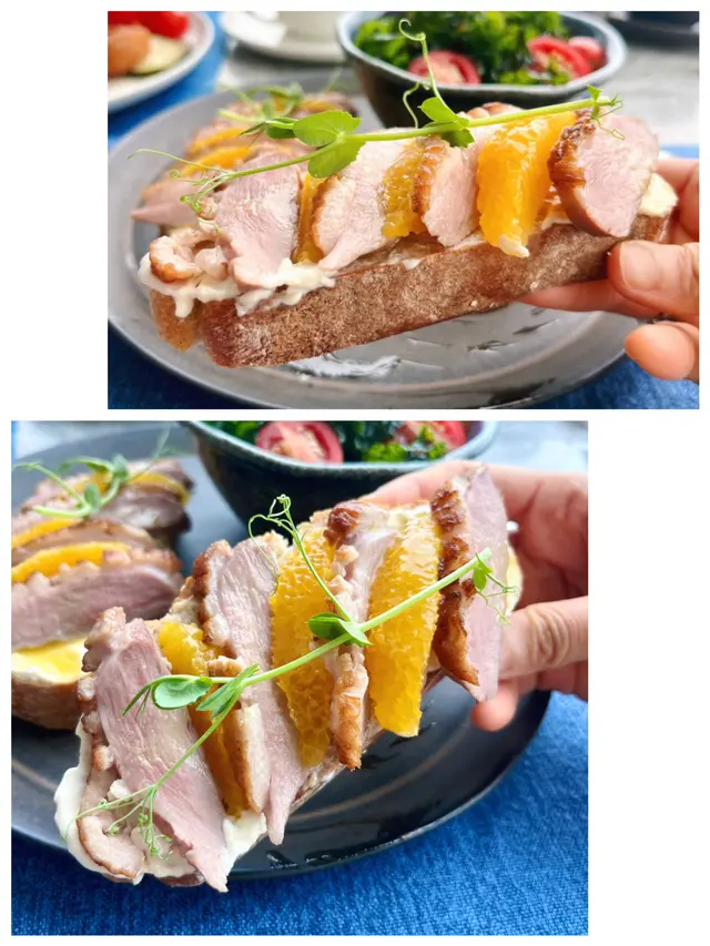 香橙鴨胸酸種麵包多士配薯條