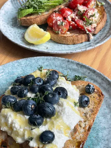 ricotta toast,  half & half toast