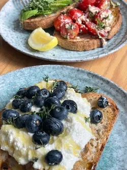 ricotta toast,  half & half toast