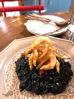 白飯魚魷魚墨魚餅墨汁意大利飯