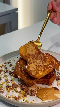 French toast with homemade espresso butter