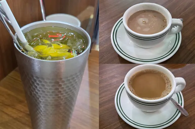 凍菜蜜、熱咖啡、熱兒童鴛鴦