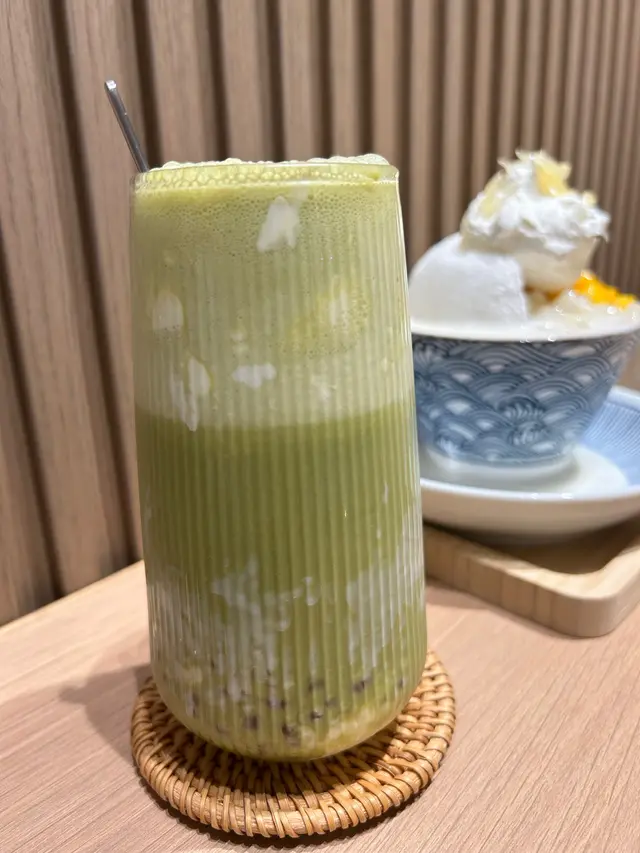 紅豆抹茶麻糬牛奶