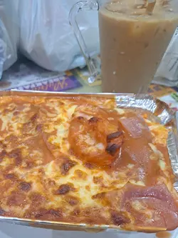 Baked Beef Tongue with Tomato & Cheese with Rice