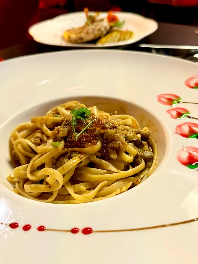 蒜片辣椒蟹肉扁意粉