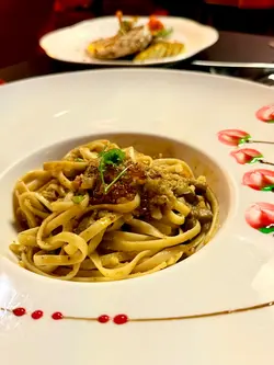 蒜片辣椒蟹肉扁意粉