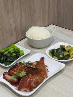 原隻燒鵝髀雙拼叉燒