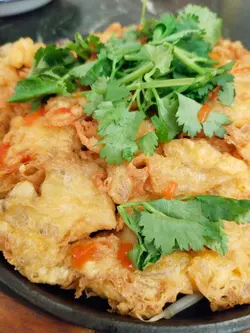 铁板香菇煎薄饼