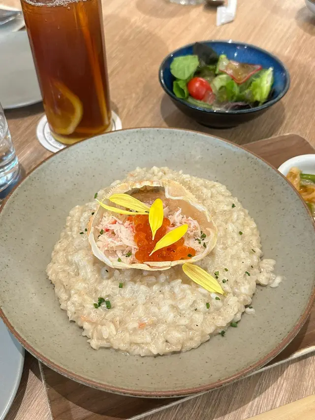 松葉蟹肉蟹膏忌廉汁義大利飯