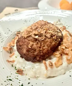 Wagyu Beef Patty with Wild Mushroom Risotto