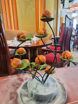 Deep Fried Pork stuffed in Lychee in Sweet and Sour Sauce