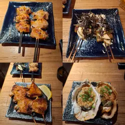 鹽燒雞腿肉 , 豚肉牛油果卷 , 鹽燒雞中翼 , 蒜蓉燒蠔