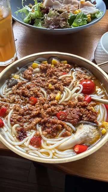 Thai Basil Minced Chicken Noodles